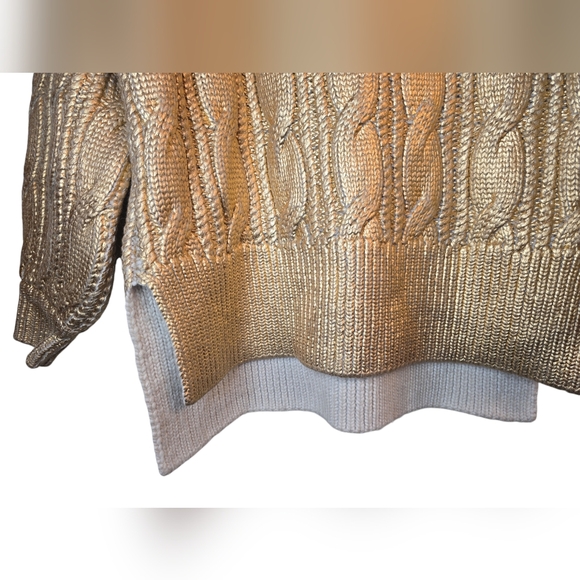 Ted Baker Gold Foil Heavy Knit Sweater, Size Small - Picture 5 of 11